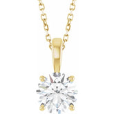 1 Carat Round Floating Diamond Pendant in 14K Gold